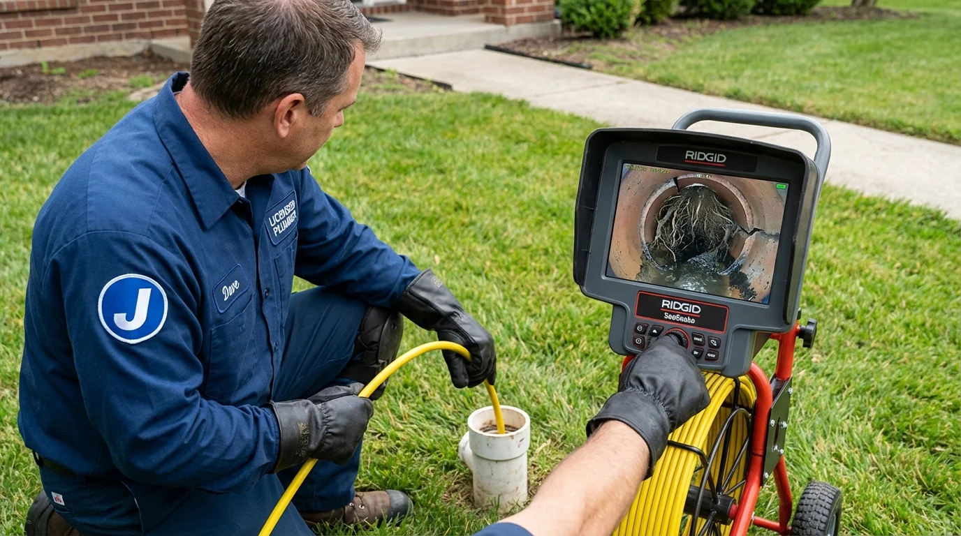 Sewer camera inspection being performed by Johns Plumbing LLC in Deweyville