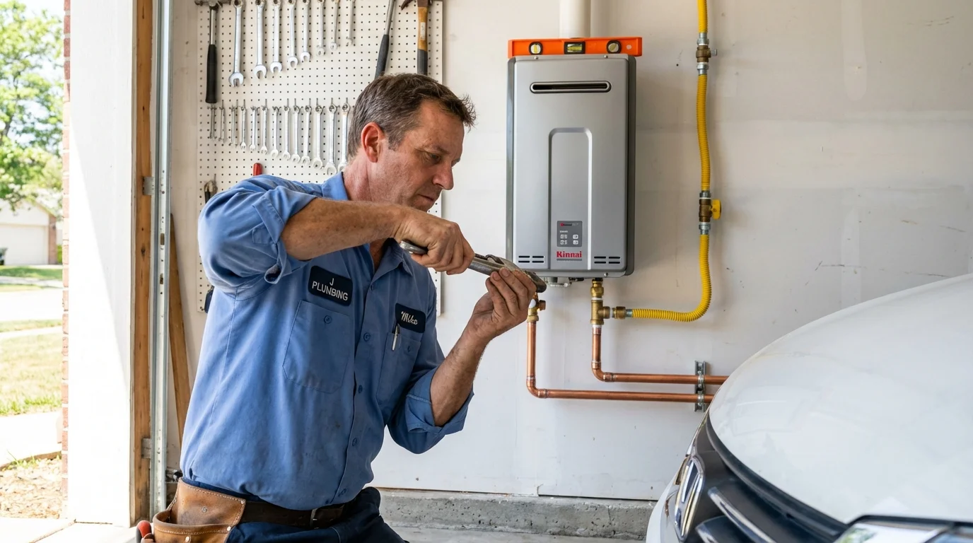 Tankless water heater installation by a Johns Plumbing LLC plumber in Deweyville